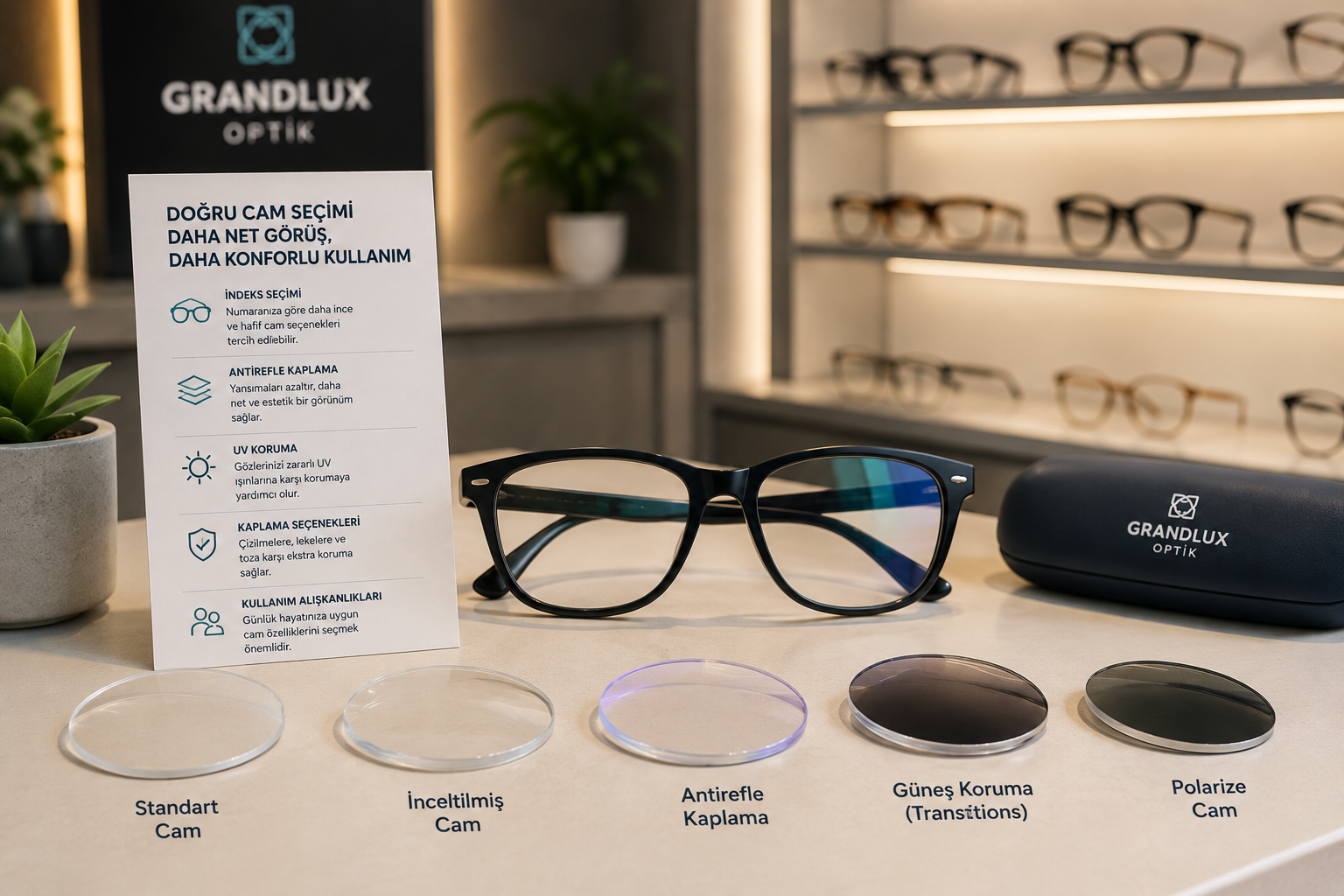 Numaralı gözlük camı seçimi Grandlux Optik Şanlıurfa
